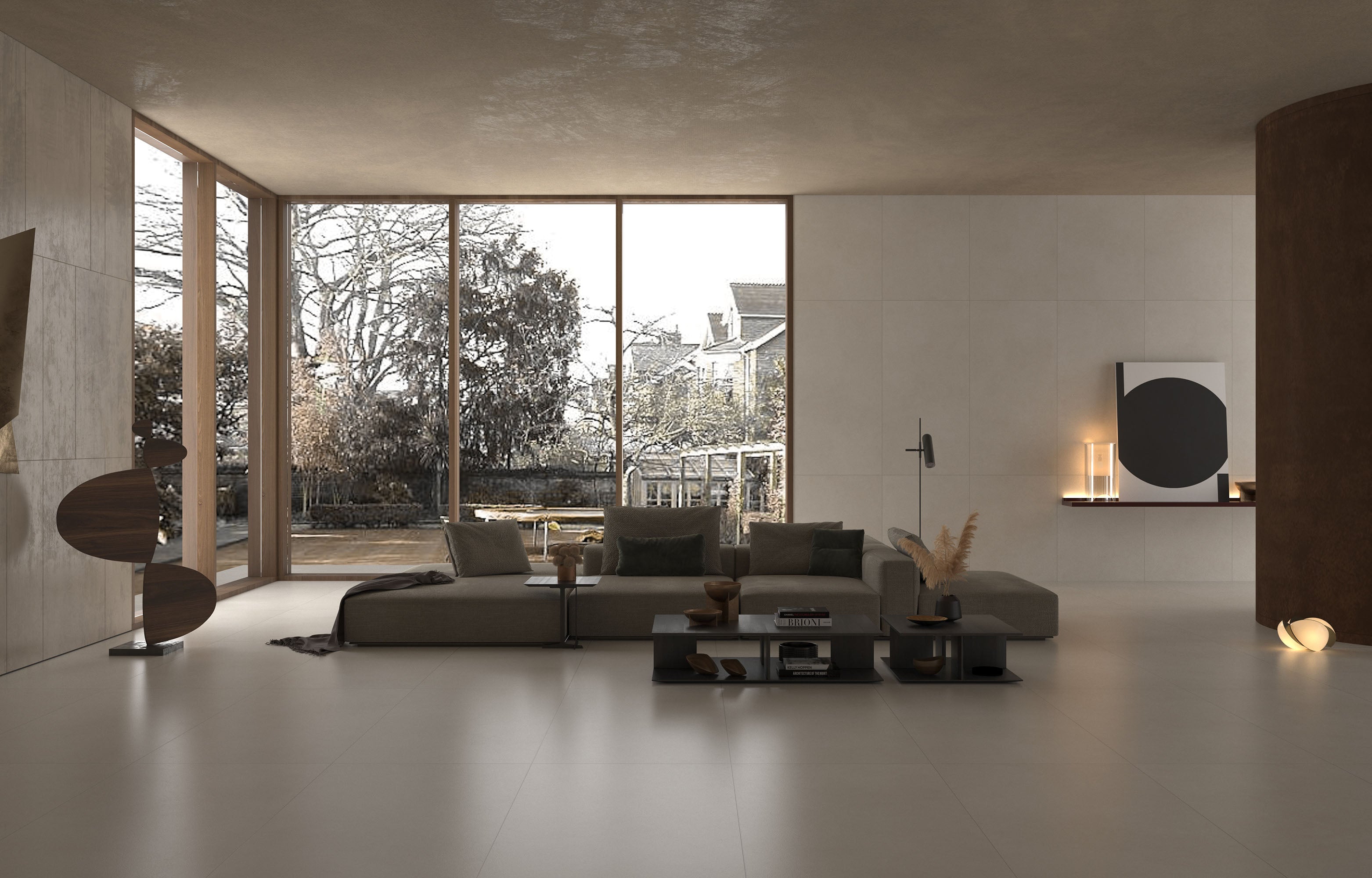 GREEN CEMENT CREAM COLORED